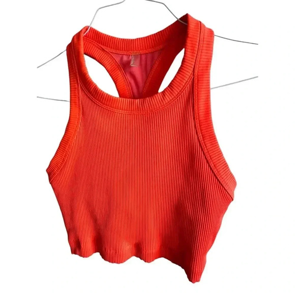 Free People Movement Game Time Neon Orange Racerback Athletic Tank Top Size S - Picture 2 of 4